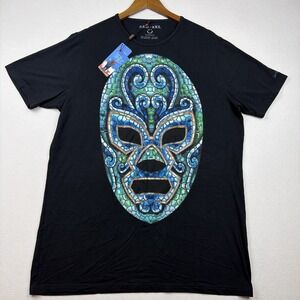 Ay Guey! Lucha Libre Mask Graphic T Shirt Size 2XL Black NWT Wrestler Tee